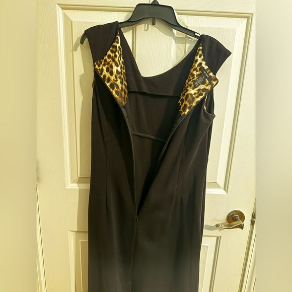 Alfani New Black Animal Print Sleeveless Cocktail Dress Size 14 - Picture 6 of 6